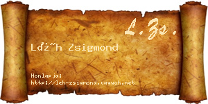 Léh Zsigmond névjegykártya